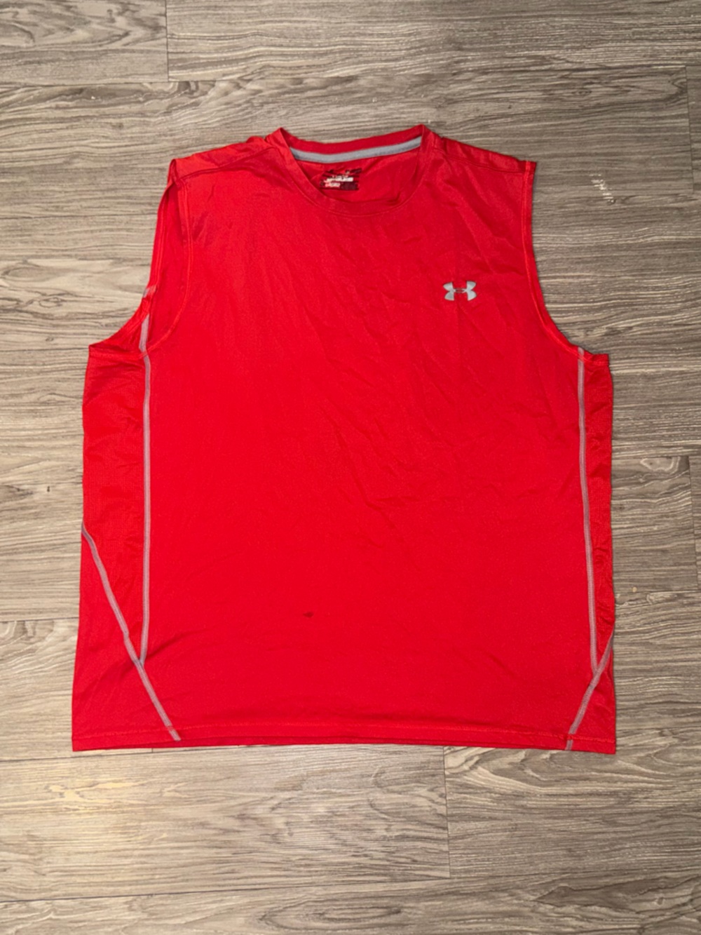 Under Armour Heat Gear Athlete Tank Top Compression Men’s Sz XL Red Gym Fitness